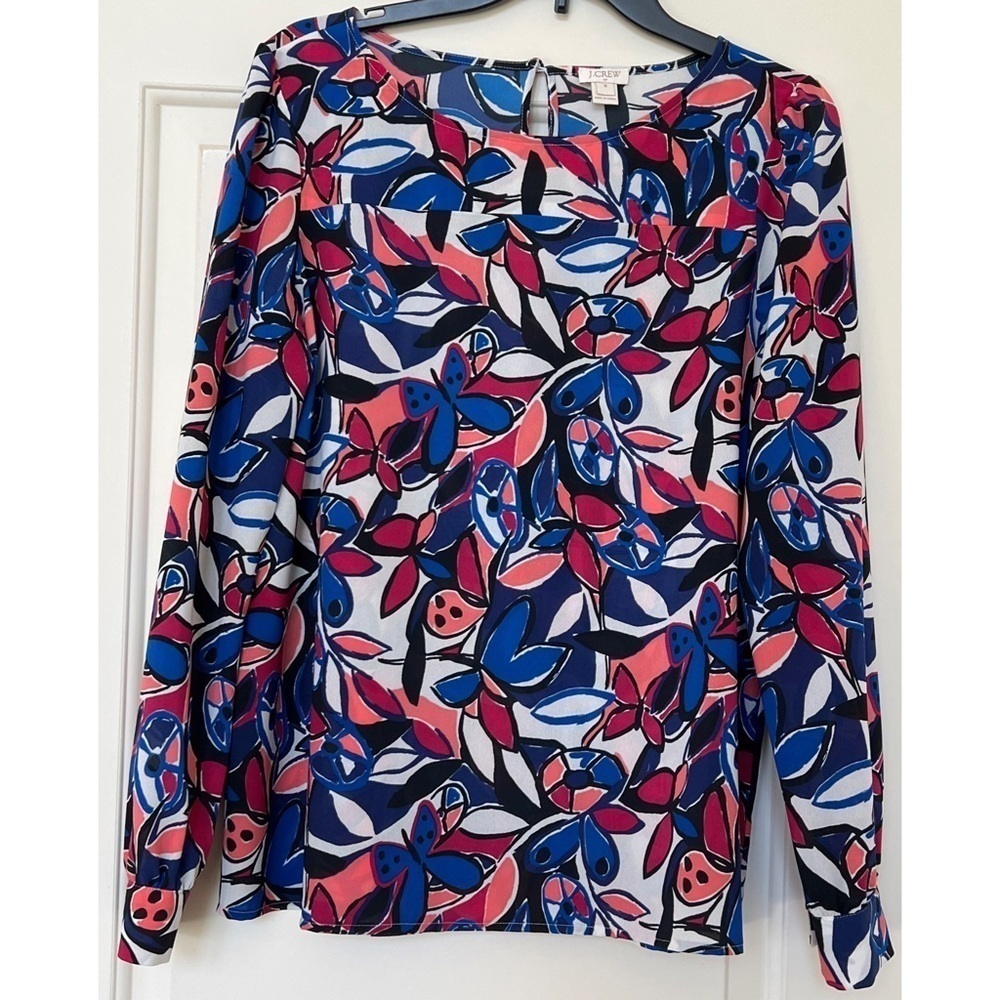 J. CREW FLORAL TOP - SIZE M - Picture 1 of 3